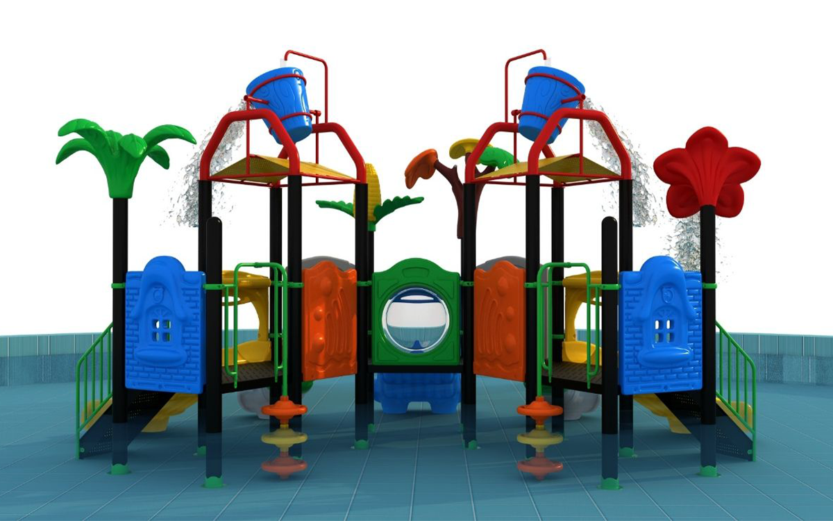 Jungle Style Multiple Slides Water Outdoor Playground