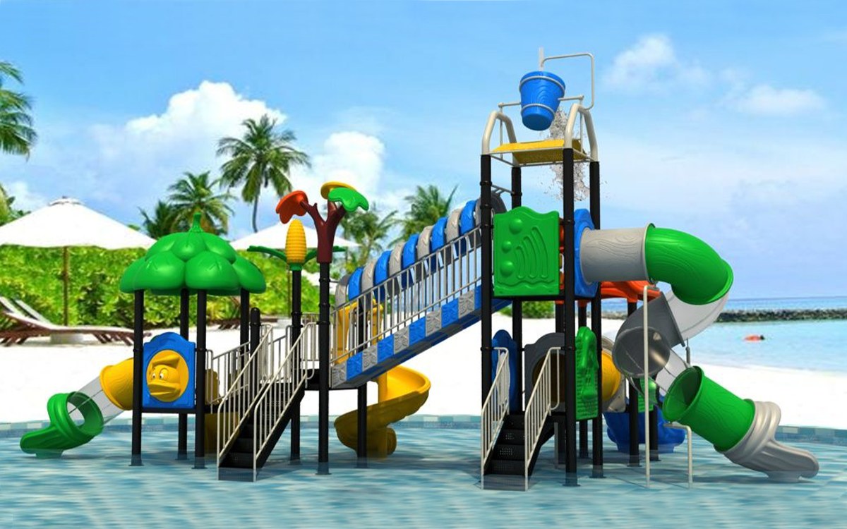 Forest Style Multiple Slides Water Outdoor Playground