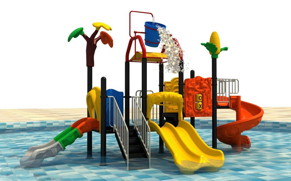 Jungle Style Multiple Slides Water Outdoor Playground