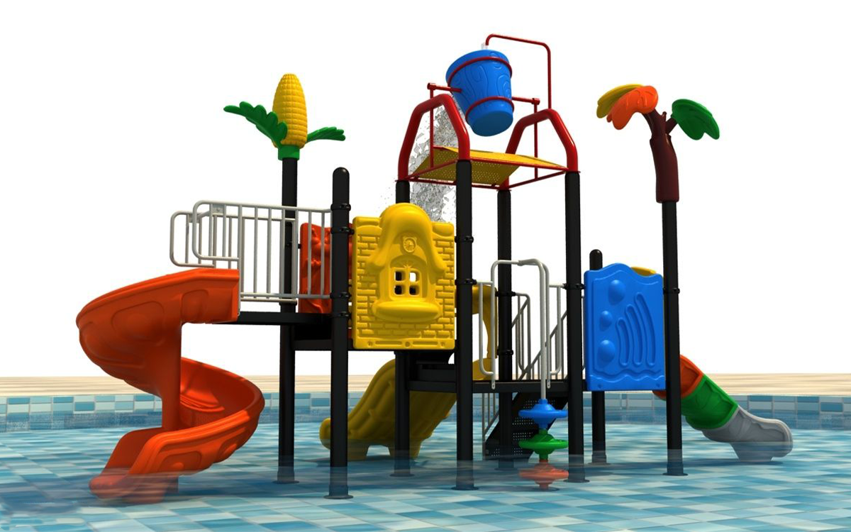 Double Qater Basket Multi-slide Water Outdoor Playground