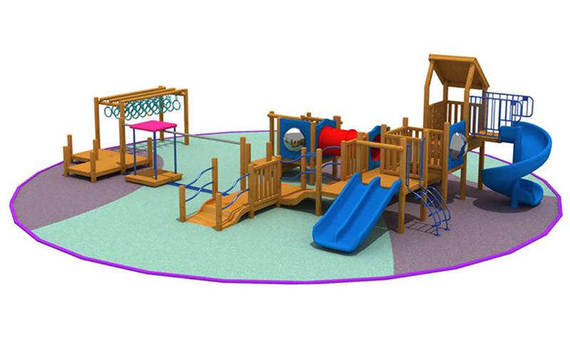 Fun Entertainment For Kids Wooden Outdoor Playground