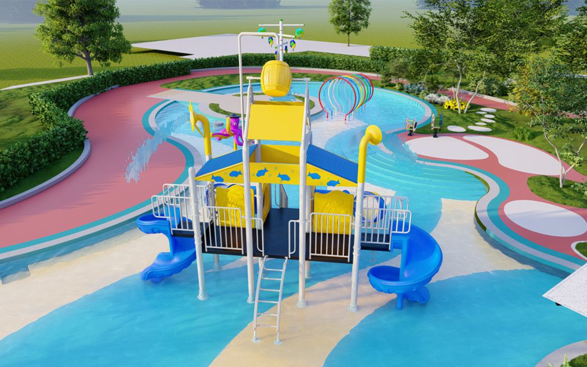 Red Single Slide Water Outdoor Playground