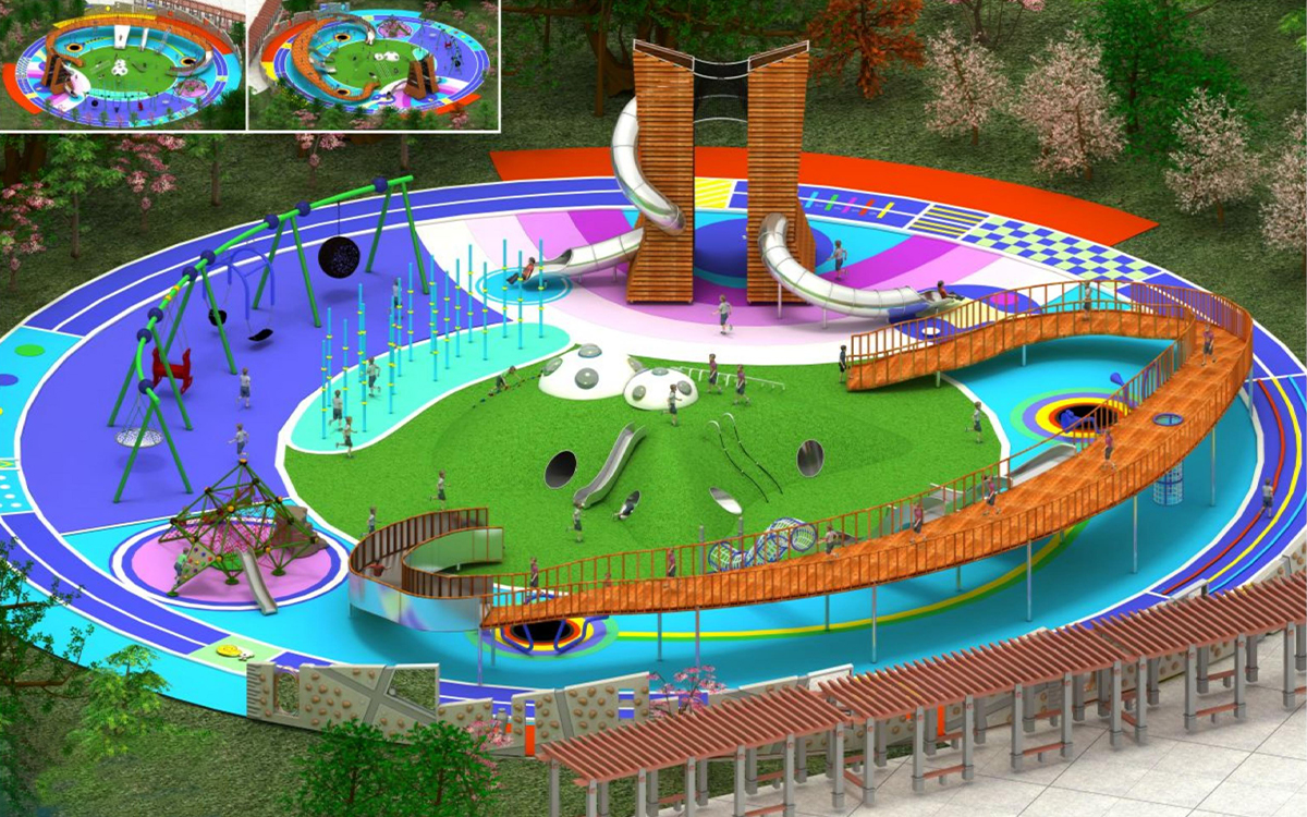 Twin Towers Combination Modeling Series Customized Outdoor Playground