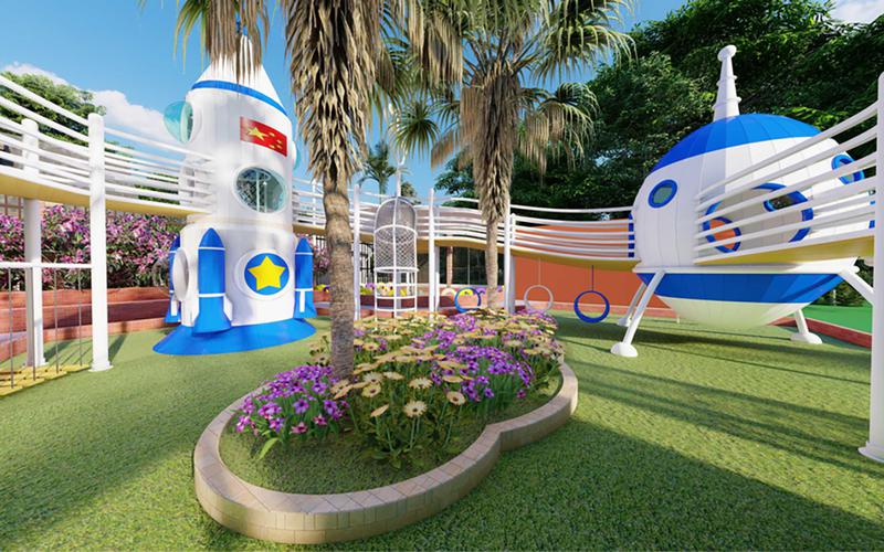 Blue And White Fashion Customized Outdoor Playground